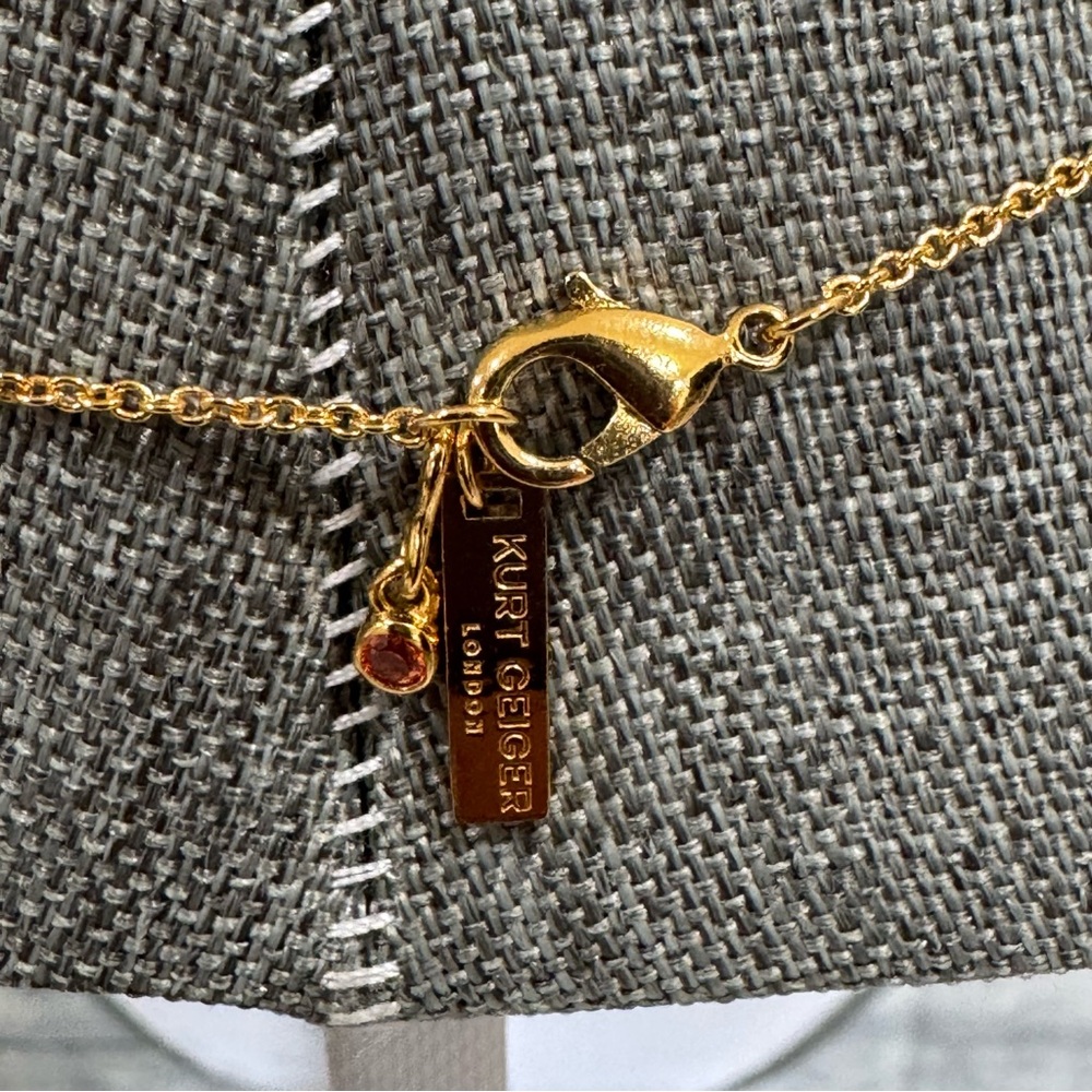 Kurt Geiger London Mixed Crystal Frontal Necklace Goldtone plate/cubic zirconia - Picture 5 of 6